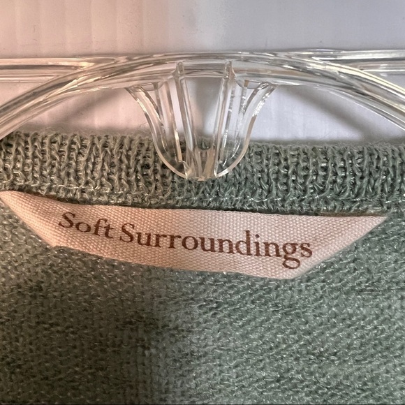 SOFT SURROUNDINGS Valentine Zip Sweater. Mint green. See description for sizes - Picture 3 of 6